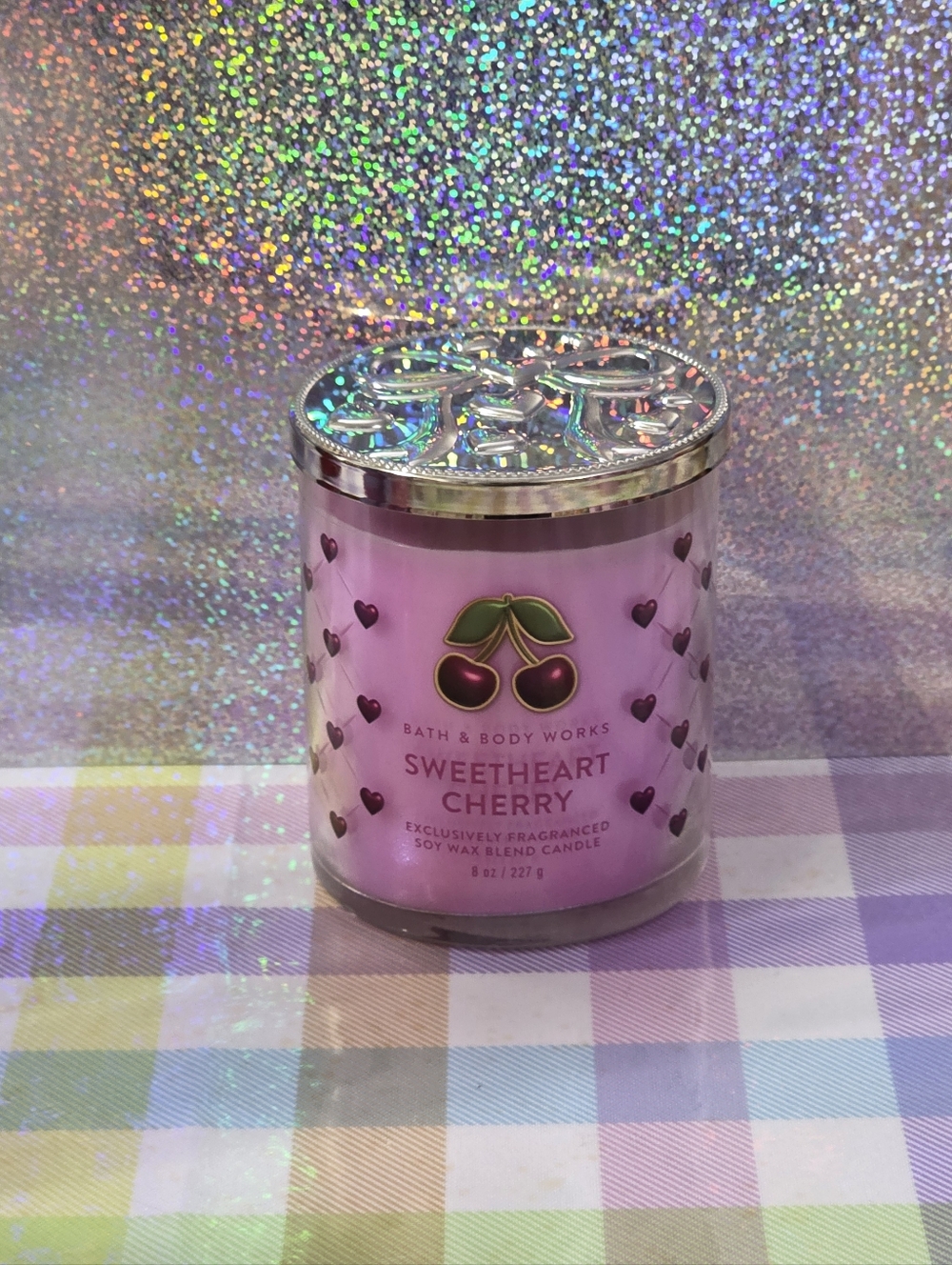 Bath & Body Works Sweetheart Cherry Soy Wax Candle 8oz NEW RARE - Picture 3 of 6